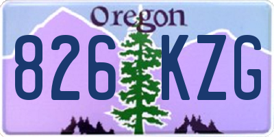 OR license plate 826KZG