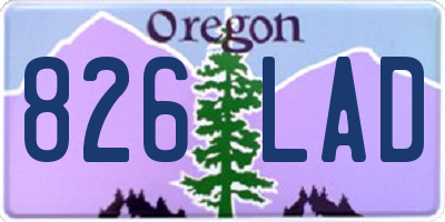 OR license plate 826LAD