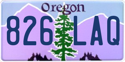 OR license plate 826LAQ