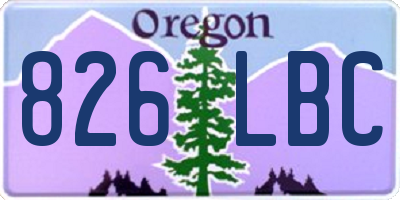 OR license plate 826LBC