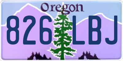 OR license plate 826LBJ