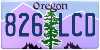 OR license plate 826LCD