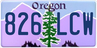 OR license plate 826LCW