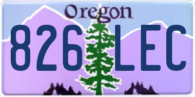 OR license plate 826LEC