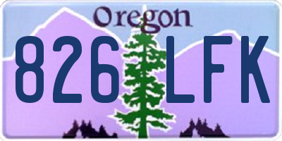 OR license plate 826LFK