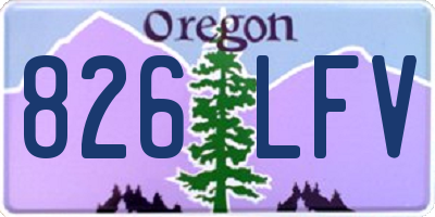 OR license plate 826LFV