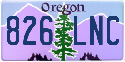 OR license plate 826LNC