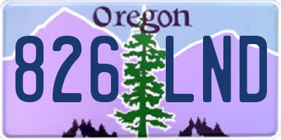 OR license plate 826LND