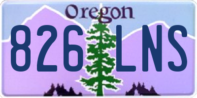 OR license plate 826LNS