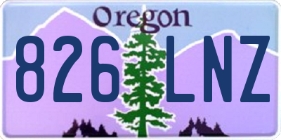 OR license plate 826LNZ