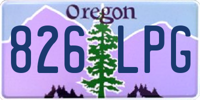 OR license plate 826LPG