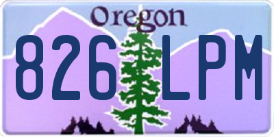 OR license plate 826LPM