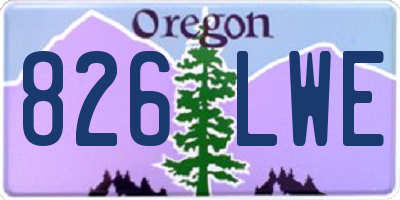 OR license plate 826LWE