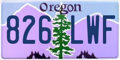 OR license plate 826LWF