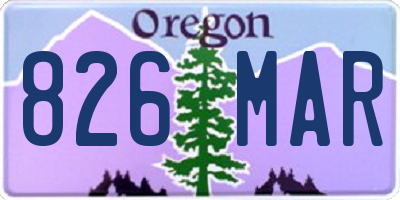 OR license plate 826MAR