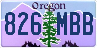 OR license plate 826MBB