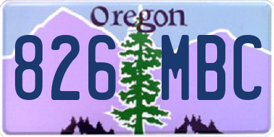 OR license plate 826MBC