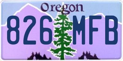 OR license plate 826MFB