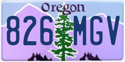 OR license plate 826MGV