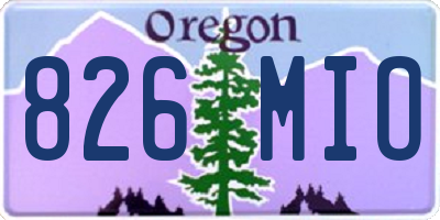 OR license plate 826MIO