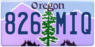 OR license plate 826MIQ
