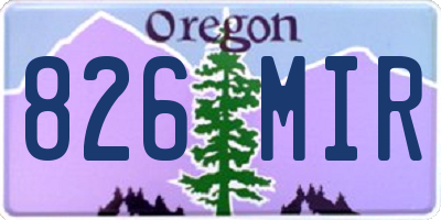 OR license plate 826MIR