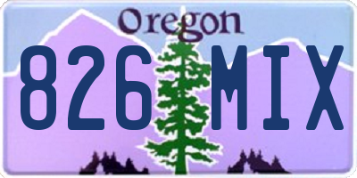 OR license plate 826MIX