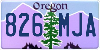 OR license plate 826MJA
