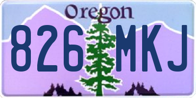 OR license plate 826MKJ