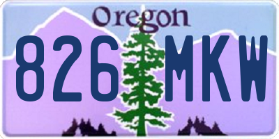 OR license plate 826MKW