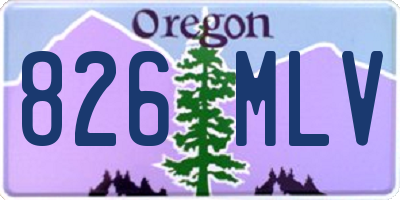 OR license plate 826MLV