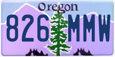 OR license plate 826MMW