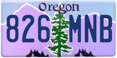 OR license plate 826MNB