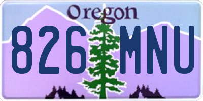 OR license plate 826MNU