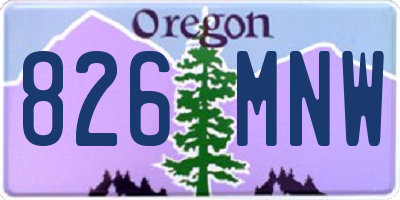 OR license plate 826MNW