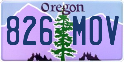 OR license plate 826MOV