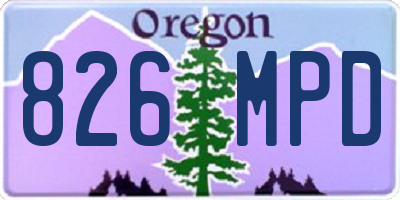 OR license plate 826MPD