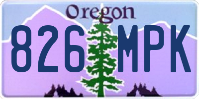 OR license plate 826MPK