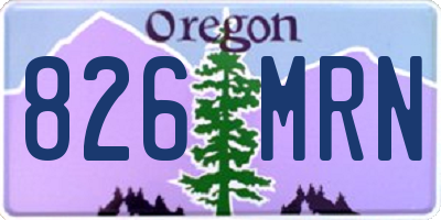 OR license plate 826MRN