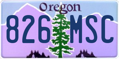 OR license plate 826MSC