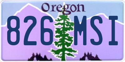OR license plate 826MSI