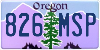 OR license plate 826MSP