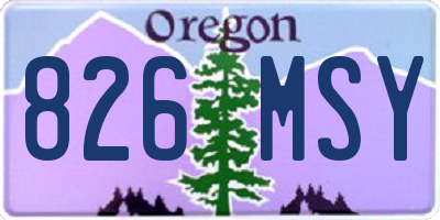 OR license plate 826MSY