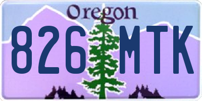 OR license plate 826MTK