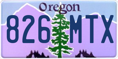 OR license plate 826MTX