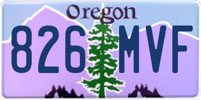 OR license plate 826MVF