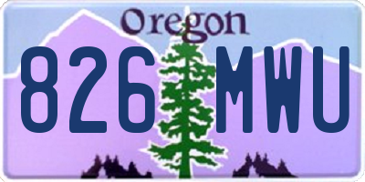 OR license plate 826MWU