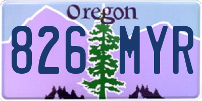 OR license plate 826MYR