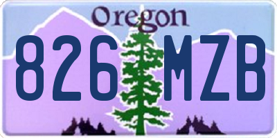 OR license plate 826MZB