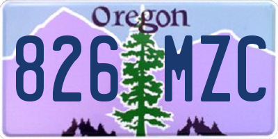 OR license plate 826MZC